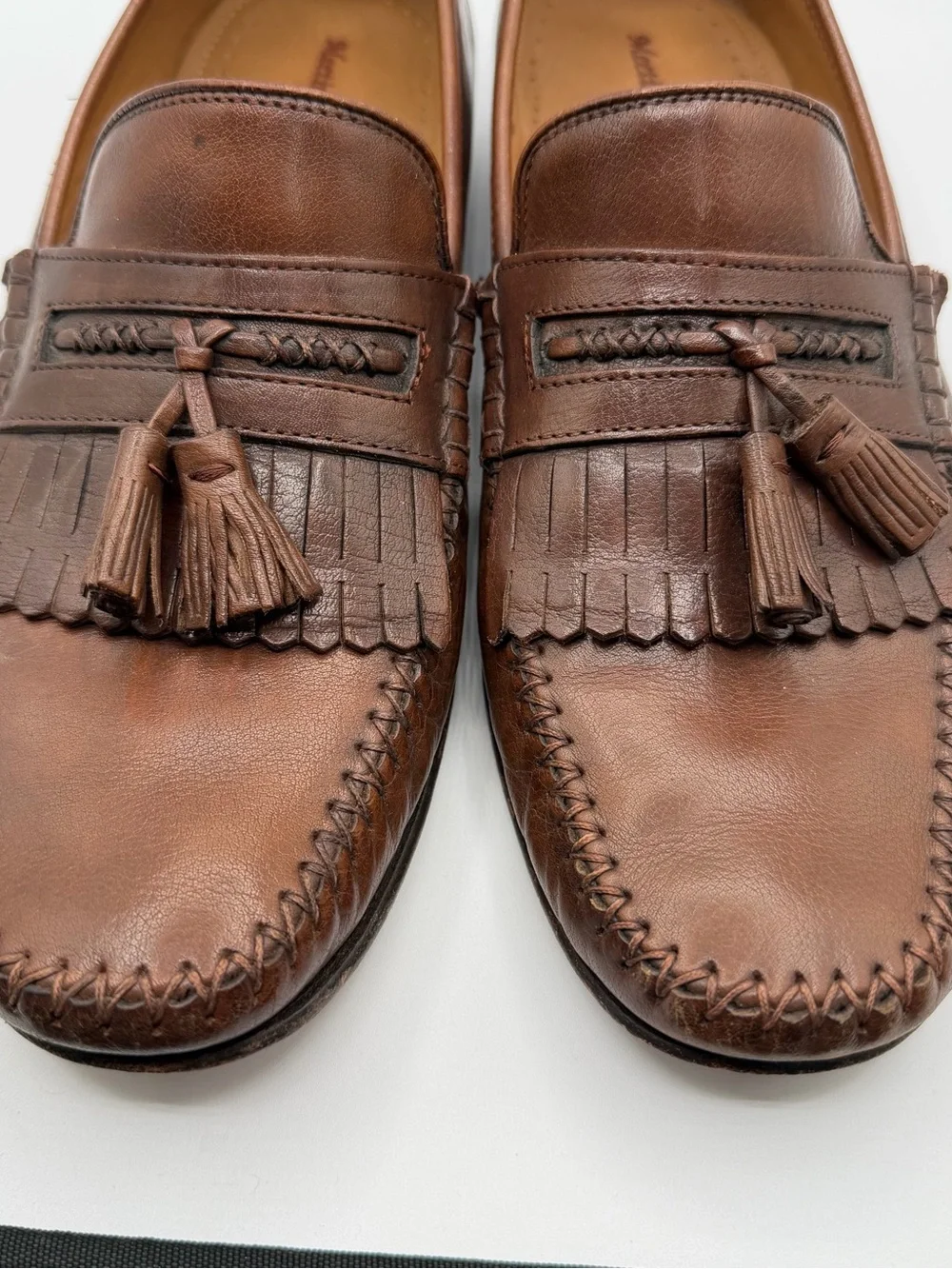 Meeting Street Brown Leather Tassel Kiltie Loafers Moc Toe Dress Shoes Men’s 11M